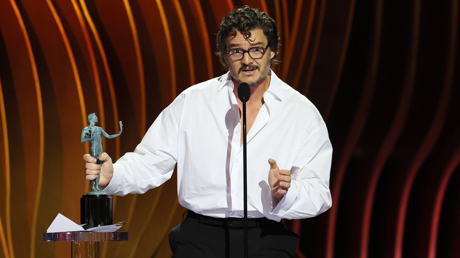 Pedro Pascal Admits 'I'm a Little Drunk' After Surprise SAG Awards Win