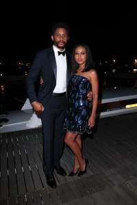 VENICE, ITALY - SEPTEMBER 02: Nnamdi Asomugha and Kerry Washington attend Giorgio Armani 